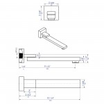 ALFI brand AB7701-BN Brushed Nickel Square Foldable Tub Spout