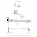 ALFI brand AB7701-PC Polished Chrome Square Foldable Tub Spout