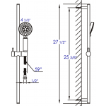 ALFI brand AB7938-BNSliding Rail Hand Held Shower Head Set with Hose