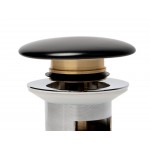 ALFI brand Black Matte Ceramic Mushroom Top Pop Up Drain for Sinks with Overflow