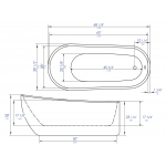 ALFI brand AB8826 68 inch White Oval Acrylic Free Standing Soaking Bathtub