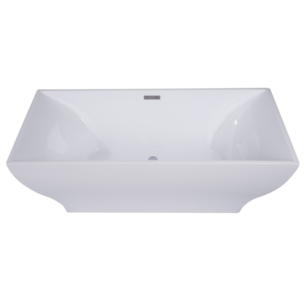 ALFI brand AB8840 67 inch Rectangular Acrylic Free Standing Soaking Bathtub