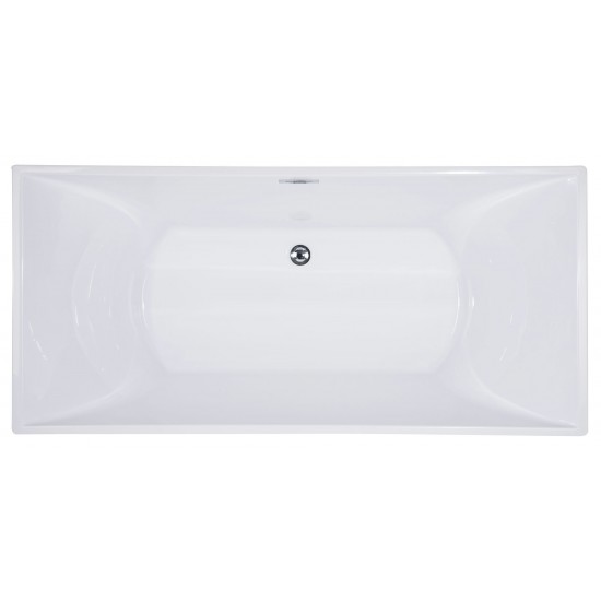 ALFI brand AB8840 67 inch Rectangular Acrylic Free Standing Soaking Bathtub