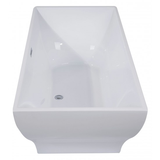 ALFI brand AB8840 67 inch Rectangular Acrylic Free Standing Soaking Bathtub