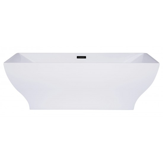 ALFI brand AB8840 67 inch Rectangular Acrylic Free Standing Soaking Bathtub