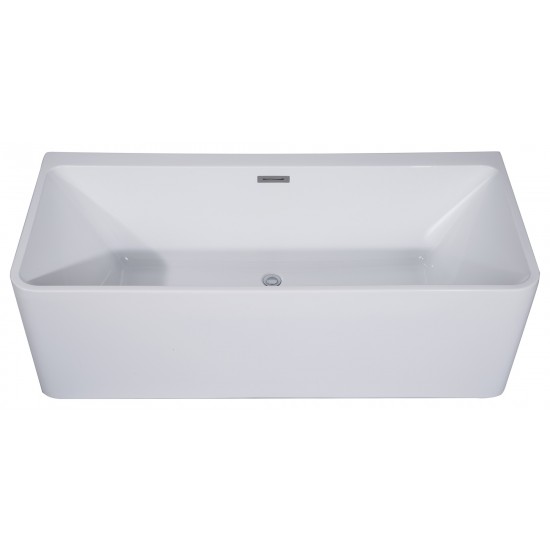 ALFI brand AB8858 59 inch Rectangular Acrylic Free Standing Soaking Bathtub