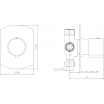 ALFI brand AB9101-BN Brushed Nickel Modern Round 3 Way Shower Diverter