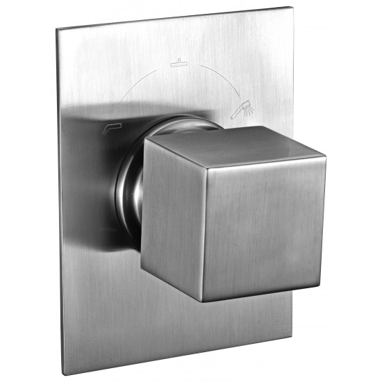 ALFI brand AB9209-BN Brushed Nickel Modern Square 3 Way Shower Diverter