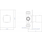 ALFI brand AB9209-PC Polished Chrome Modern Square 3 Way Shower Diverter