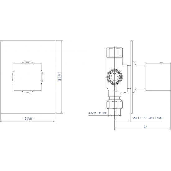 ALFI brand AB9209-PC Polished Chrome Modern Square 3 Way Shower Diverter
