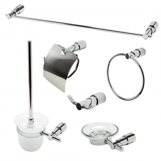 ALFI brand AB9508-PC Polished Chrome 6 Piece Matching Bathroom Accessory Set