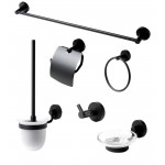 ALFI brand AB9513-BM Black Matte 6 Piece Bath Accessory Set