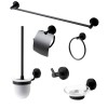 ALFI brand AB9513-BM Black Matte 6 Piece Bath Accessory Set