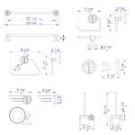 ALFI brand AB9521-BN Brushed Nickel 6 Piece Matching Bathroom Accessory Set