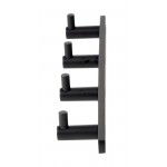 ALFI brand AB9528-BM Black Matte Wall Mounted 4 Prong Robe / Towel Hook