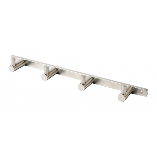 ALFI brand AB9528-BN Brushed Nickel Wall Mounted 4 Prong Robe / Towel Hook