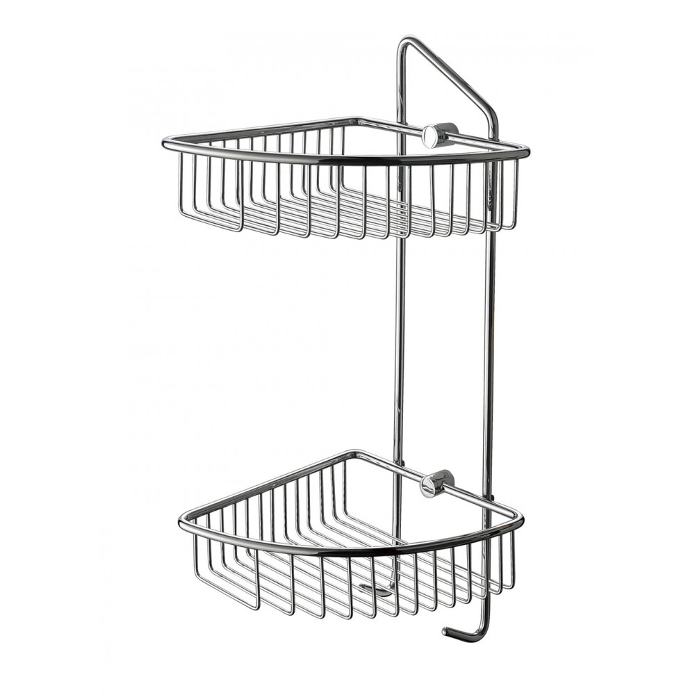 ALFI brand Corner Mounted Double Basket Shower Shelf Bathroom Accessory