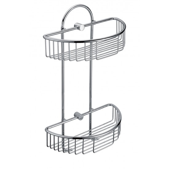 ALFI brand Wall Mounted Double Basket Shower Shelf Bathroom Accessory