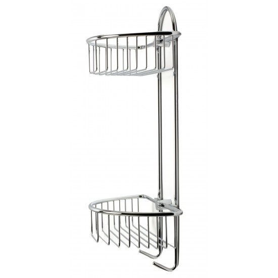 ALFI brand Wall Mounted Double Basket Shower Shelf Bathroom Accessory