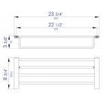 ALFI brand AB9539-BN Brushed Nickel 24 inch Towel Bar & Shelf Bathroom Accessory