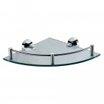 ALFI brand Polished Chrome Corner Mounted Glass Shower Shelf Bathroom Accessory