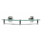 ALFI brand Polished Chrome Corner Mounted Glass Shower Shelf Bathroom Accessory