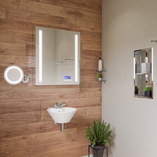 ALFI brand Corner Mounted Double Glass Shower Shelf Bathroom Accessory