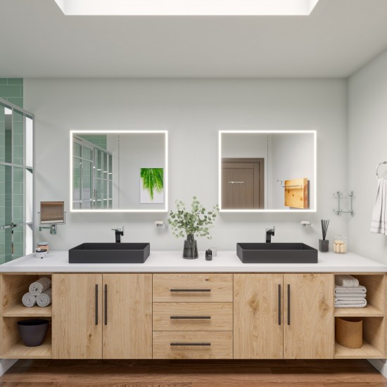 ALFI brand Corner Mounted Double Glass Shower Shelf Bathroom Accessory