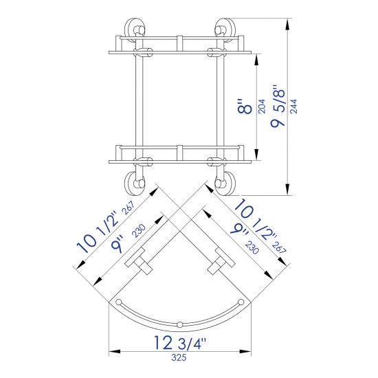 ALFI brand Corner Mounted Double Glass Shower Shelf Bathroom Accessory
