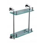 ALFI brand Wall Mounted Double Glass Shower Shelf Bathroom Accessory