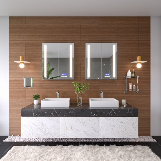 ALFI brand Wall Mounted Double Glass Shower Shelf Bathroom Accessory