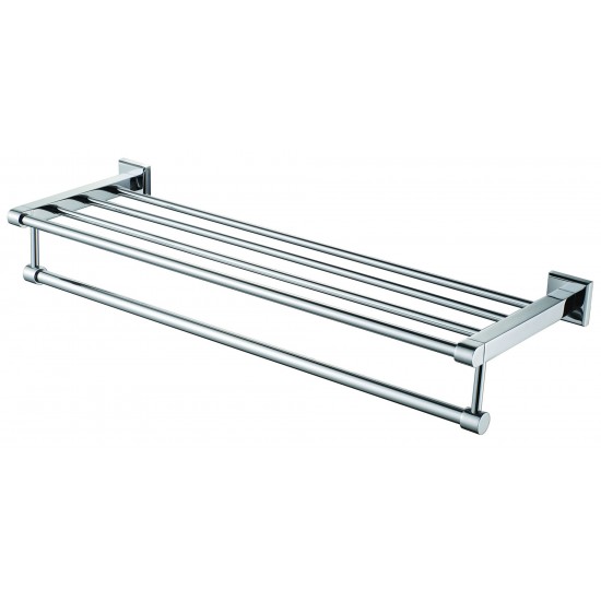 ALFI brand AB9596 Polished Chrome 24 inch Towel Bar & Shelf Bathroom Accessory