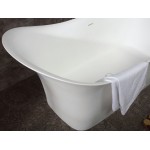 ALFI brand AB9915 74" White Solid Surface Smooth Resin Soaking Slipper Bathtub