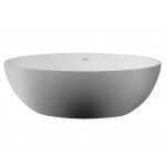ALFI brand AB9941 67" White Oval Solid Surface Smooth Resin Soaking Bathtub