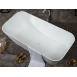ALFI brand AB9952 67" Rectangular Solid Surface Smooth Resin Soaking Bathtub