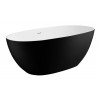 ALFI brand 59" Black & White Matte Oval Solid Surface Resin Soaking Bathtub