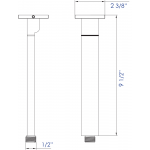 ALFI brand AB9SC-PC Polished Chrome 9" Modern Square Ceiling Mounted Shower Arm