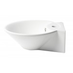 ALFI brand ABC113 White 17" Round Wall Mounted Ceramic Sink with Faucet Hole