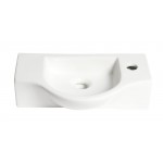 ALFI brand ABC114 White 18" Small Wall Mounted Ceramic Sink with Faucet Hole