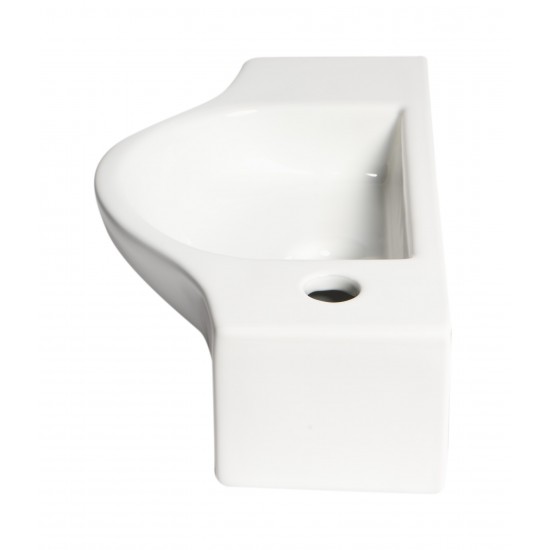 ALFI brand ABC114 White 18" Small Wall Mounted Ceramic Sink with Faucet Hole