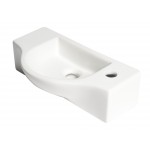 ALFI brand ABC114 White 18" Small Wall Mounted Ceramic Sink with Faucet Hole