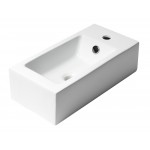 ALFI brand 20" Small Rectangular Wall Mounted Ceramic Sink with Faucet Hole