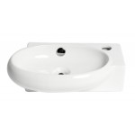 ALFI brand ABC117 White 17" Small Wall Mounted Ceramic Sink with Faucet Hole