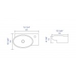 ALFI brand ABC117 White 17" Small Wall Mounted Ceramic Sink with Faucet Hole