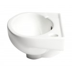 ALFI brand ABC118 White 14" Small Wall Mounted Ceramic Sink with Faucet Hole