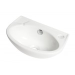 ALFI brand ABC118 White 14" Small Wall Mounted Ceramic Sink with Faucet Hole