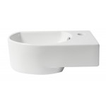 ALFI brand ABC119 White 16" Small Wall Mounted Ceramic Sink with Faucet Hole