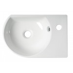 ALFI brand ABC119 White 16" Small Wall Mounted Ceramic Sink with Faucet Hole