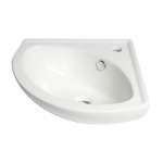 ALFI brand ABC120 White 22" Corner Wall Mounted Ceramic Sink with Faucet Hole