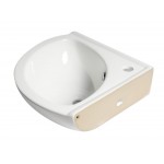 ALFI brand ABC120 White 22" Corner Wall Mounted Ceramic Sink with Faucet Hole